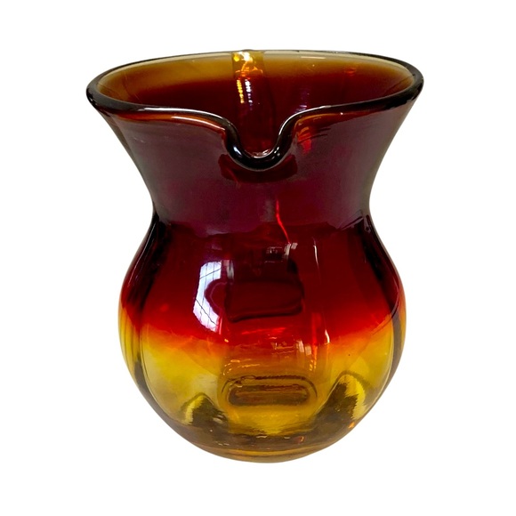 Amberina Art Glass Hand Blown Vintage Small Pitcher 6" x 7" - Picture 4 of 12